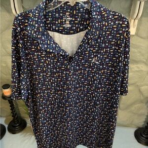 Rhoback Men's Blue Patterned Shirt